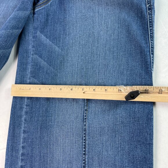 Spanx Jeans Women 34x28* High Rise Front Seam Wide Leg Blue Stretch Denim Tag XL - Picture 13 of 16